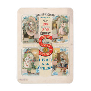  Singer naaimachine advertentie Magneet