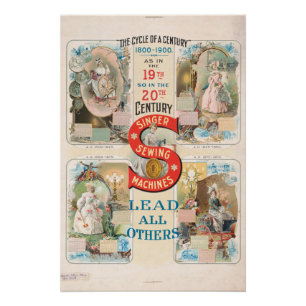  Singer naaimachine advertentie Perfect Poster
