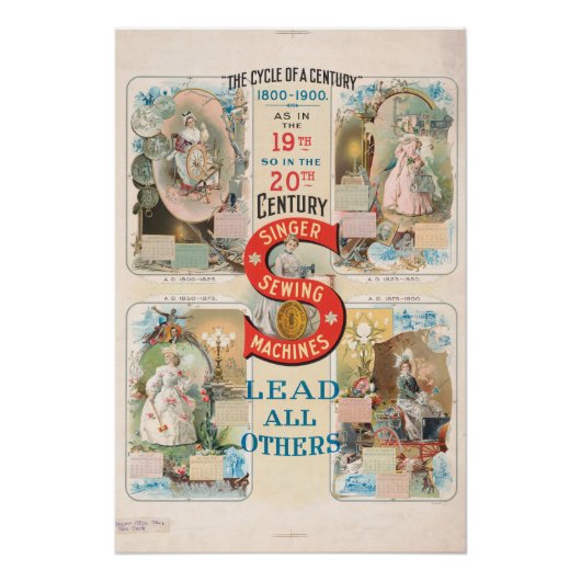  Singer naaimachine advertentie Perfect Poster (Voorkant)