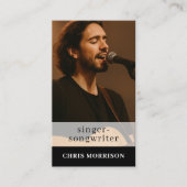 Singer Songwriter Muziek QR Code Foto Visitekaartje (Voorkant)