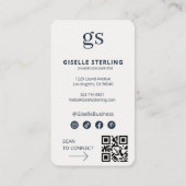 Singer Songwriter Photo QR Code Professional Visitekaartje (Achterkant)