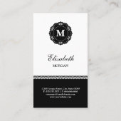Singer/Vocalist - Elegant Black Lace Monogram Visitekaartje (Achterkant)
