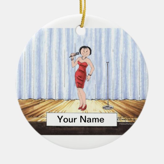 Singer - Vrouw Keramisch Ornament (Voorkant)