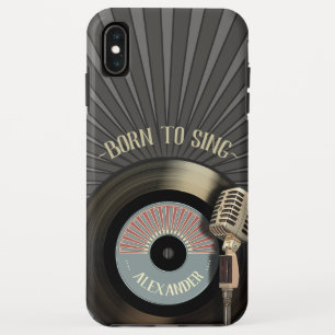 Singers Retro Microphone en Vinyl 45 iPhone XS Max Hoesje