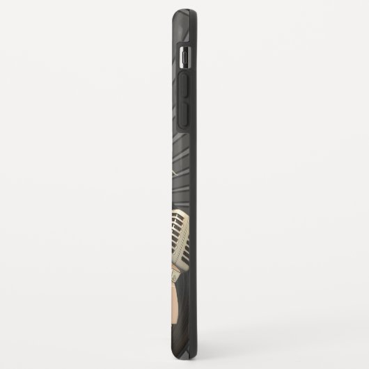 Singers Retro Microphone en Vinyl 45 Case-Mate iPhone Case (Achterkant/links)