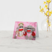 Singes de chaussette pour la carte d'amies de (Fleur jaune)