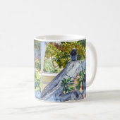 Singes de Langur Noir Manger, Café Mug (Devant droit)