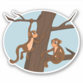 Singes escalade l'arbre Autocollant en vinyle pers (Devant)