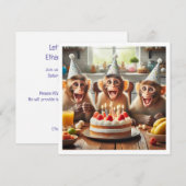 Singes fêtant son anniversaire, invitation aux sin (Devant / Derrière)