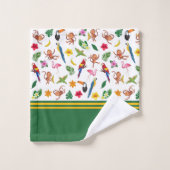 Singes mignons et bananes en Motif de la jungle (Gant de toilette)