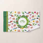 Singes mignons et bananes en Motif de la jungle (Serviette à main)