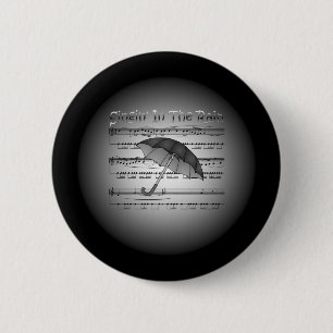 Singin’ in de regen ~ umbrella ~ Sheet Music Ronde Button 5,7 Cm