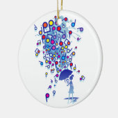 Singin in' in de regen keramisch ornament (Links)