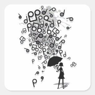Singin in' in de regen vierkante sticker