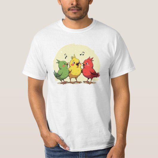 Singing Cartoon Birds Reggae Inspired  T-shirt (Voorkant)