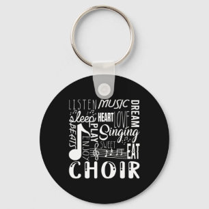 Singing Choir Chorus Choral Muzieknoten Clef Gift Sleutelhanger