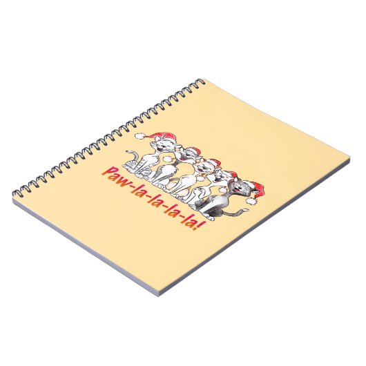 Singing Christmas Cats with Santa Hats Notitieboek (Linkerzijde)
