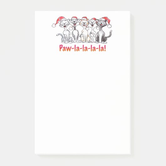 Singing Christmas Cats with Santa Hats Post-it® Notes (Voorkant)