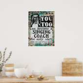 Singing Coach - Funny  Retro Poster (Keuken)