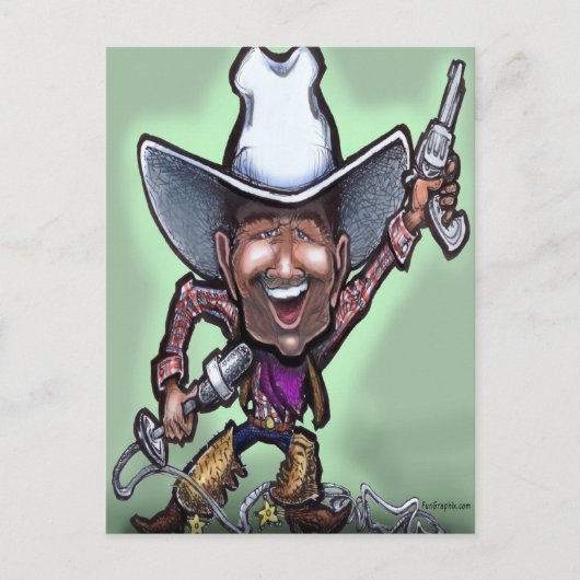 Singing Cowboy Briefkaart (Voorkant)