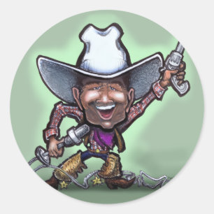 Singing Cowboy Ronde Sticker