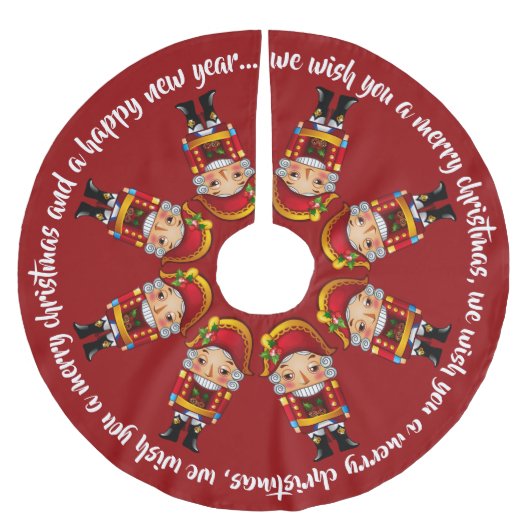 Singing Crimson Nutcrackers Kerstboom Rok (Voorkant)