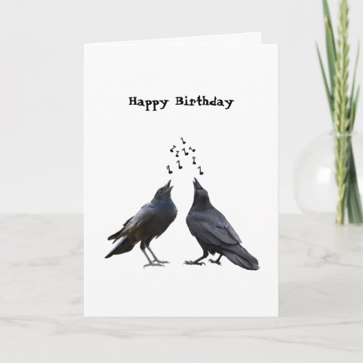 Singing Crows Verjaardag Kaart (Voorkant)