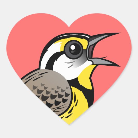 Singing Eastern Meadowlark Hart Sticker (Voorkant)
