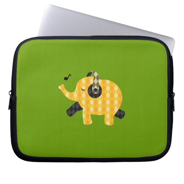 Singing Elephant Laptop Sleeve (Voorkant)