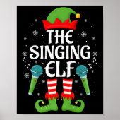 Singing Elf Christmas Family Men Women Kids Elf Sq Poster (Voorkant)
