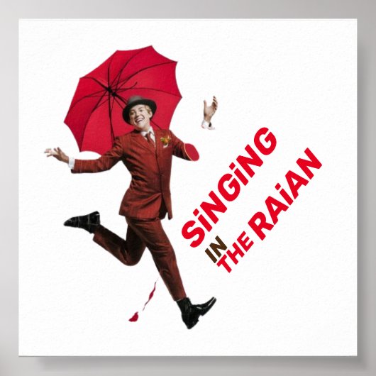 SiNGiNG IN HET RAiN Wall Art Design Poster (Voorkant)