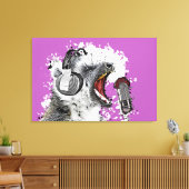 Singing Lemur Comic Art Canvas Afdruk (Insitu (Woonkamer))