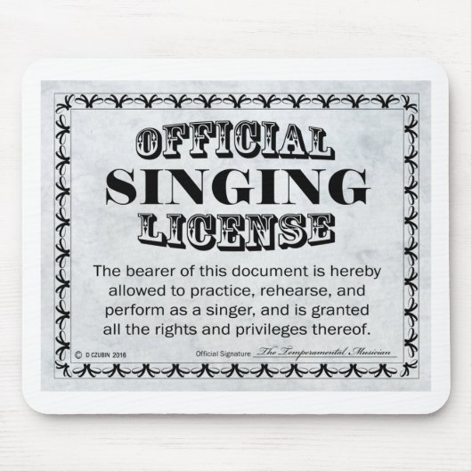 Singing License Muismat (Voorkant)