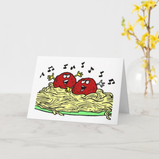 "SINGING MEATBALL" ALLEEN VOOR "JE" VERJAARDAG KAART (Gele Bloem)