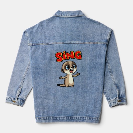 Singing Meerkat Denim Jacket (Achterkant)