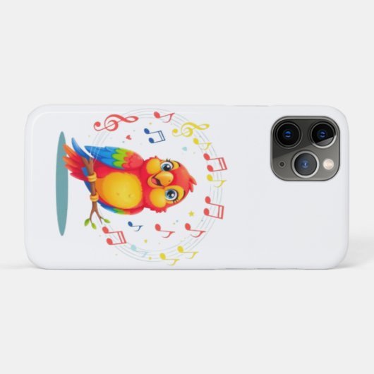**Singing Parrot – Cute Parrot Singing Illustratio Case-Mate iPhone Case (Achterkant (horizontaal))