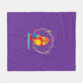 **Singing Parrot – Cute Parrot Singing Illustratio Fleece Deken (Voorkant (Horizontaal))