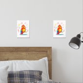 **Singing Parrot – Cute Parrot Singing Illustratio Muurkunst Sets (Slaapkamer)