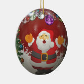Singing Santa Claus Keramisch Ornament (Rechts)