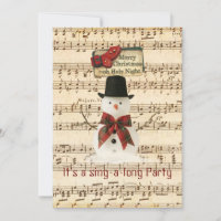 Singing Snowman Invitation