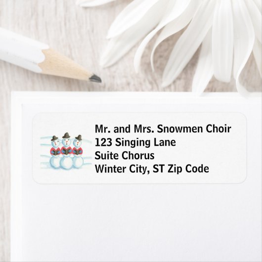 Singing Snowmen Custom Adresetiketten Etiket (Insitu)