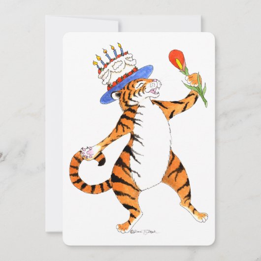 Singing Tiger Birthday Party Invitation Kaart (Voorkant)