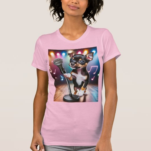 Singing Toy Rat Terrier T-shirt (Voorkant)