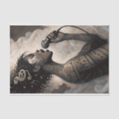 Singing Woman with Music Tattoos Decoupage Tissuepapier (Voorkant)