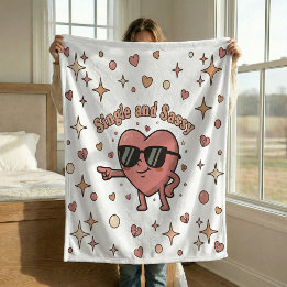 Single and Sassy Funny Soft Fleece Blanket Gift  Deken