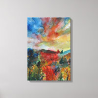 Single Autumn Landscape Waterverf Kunst