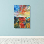 Single Autumn Landscape Waterverf Kunst Canvas Afdruk (Insitu (Houten vloer))