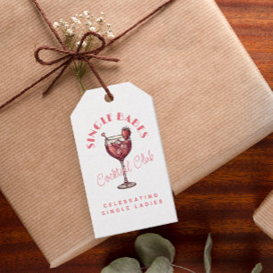 Single Babes Galentine's Day Feest Roze Cocktail Cadeaulabel