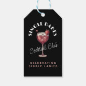 Single Babes Galentine's Day Party Roze Cocktail Cadeaulabel (Voorkant)