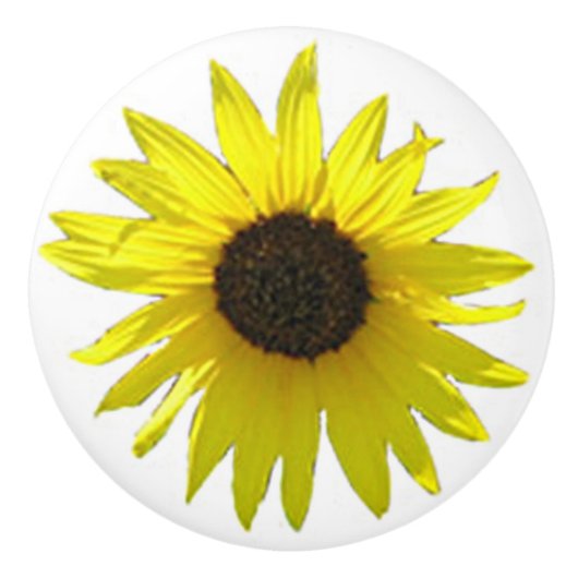 Single Big Sunflower Bloom Keramische Knop (Voorkant)